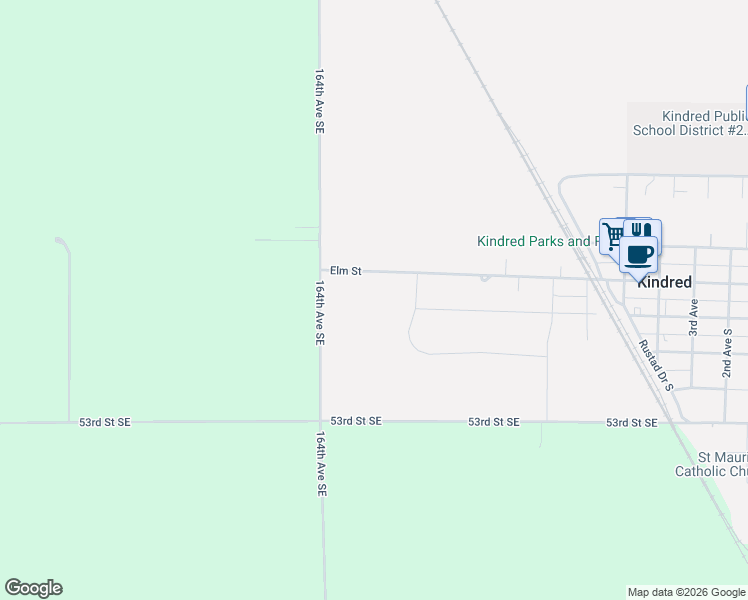map of restaurants, bars, coffee shops, grocery stores, and more near in Kindred