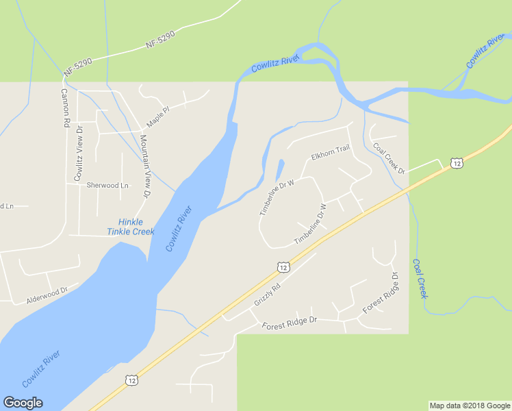 map of restaurants, bars, coffee shops, grocery stores, and more near 183 Timberline Drive West in Packwood