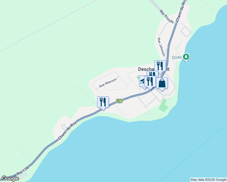 map of restaurants, bars, coffee shops, grocery stores, and more near 124A Rue Montambault in Deschambault