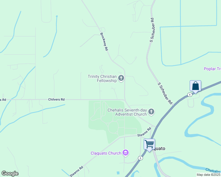 map of restaurants, bars, coffee shops, grocery stores, and more near 192 Chilvers Road in Chehalis
