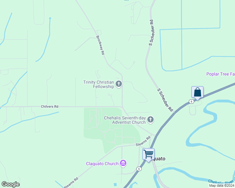 map of restaurants, bars, coffee shops, grocery stores, and more near 123 Brockway Road in Chehalis