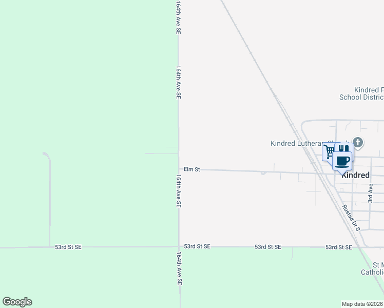 map of restaurants, bars, coffee shops, grocery stores, and more near 993 Elm Street in Kindred