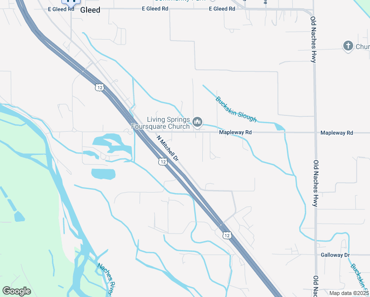 map of restaurants, bars, coffee shops, grocery stores, and more near 491 N Mitchell Dr in Yakima