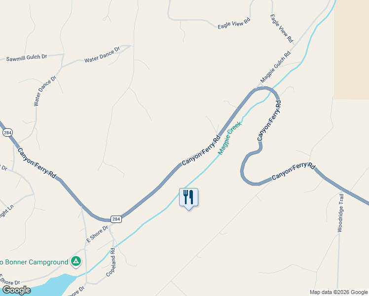 map of restaurants, bars, coffee shops, grocery stores, and more near 8520 Canyon Ferry Road in Helena