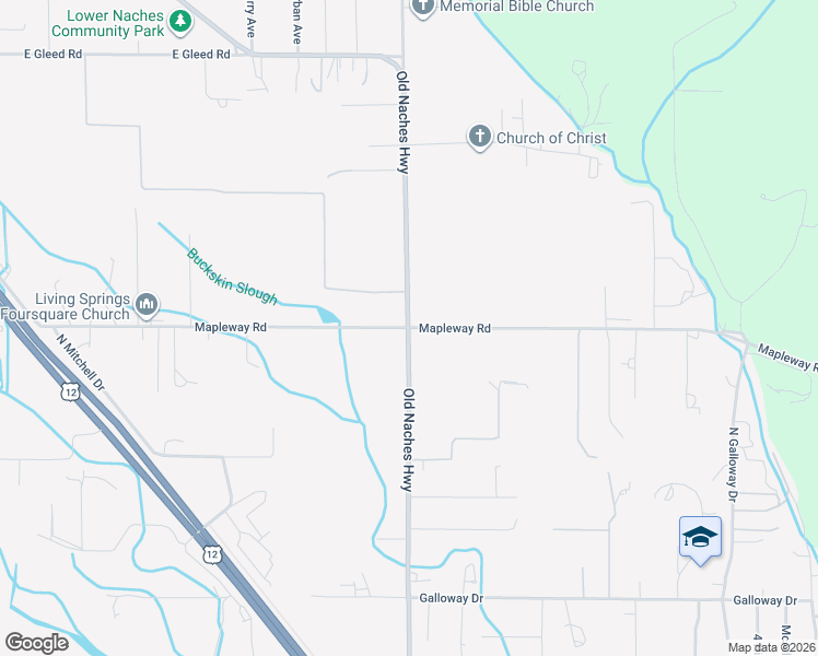 map of restaurants, bars, coffee shops, grocery stores, and more near 2026 Mapleway Road in Yakima