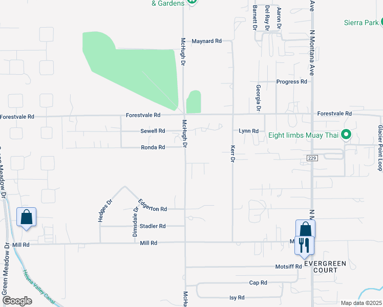 map of restaurants, bars, coffee shops, grocery stores, and more near 5339 McHugh Drive in Helena