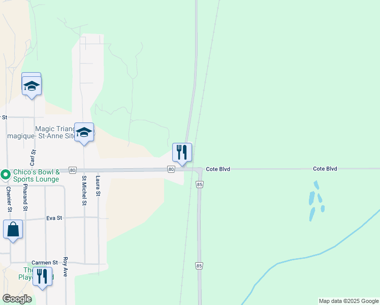 map of restaurants, bars, coffee shops, grocery stores, and more near 4520 Capreol Road in Sudbury