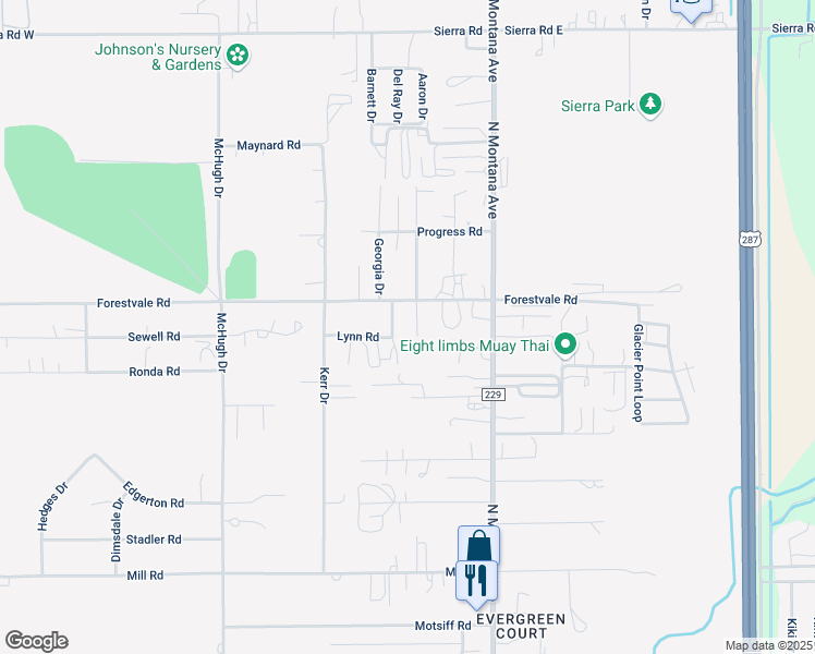 map of restaurants, bars, coffee shops, grocery stores, and more near 1075 Forestvale Road in Helena