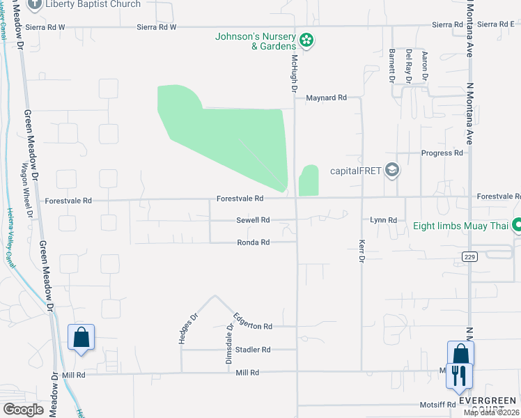 map of restaurants, bars, coffee shops, grocery stores, and more near 621-639 Forestvale Road in Helena