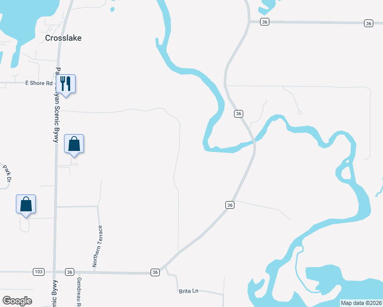 map of restaurants, bars, coffee shops, grocery stores, and more near in Crosslake