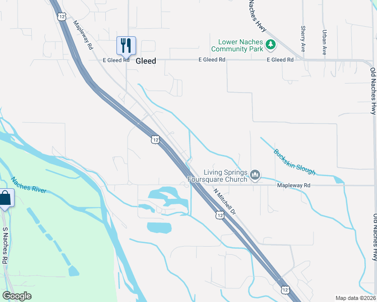 map of restaurants, bars, coffee shops, grocery stores, and more near 2901 Mapleway Road in Yakima