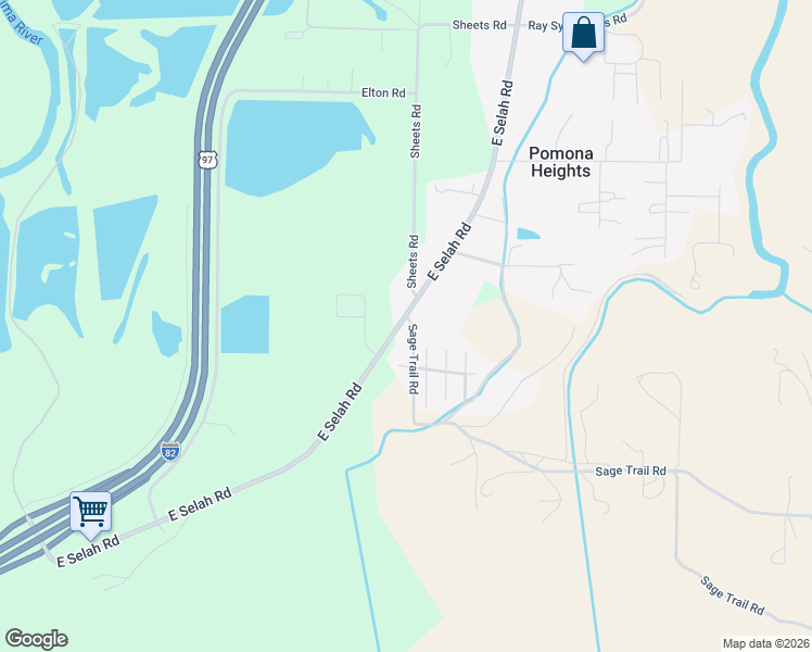 map of restaurants, bars, coffee shops, grocery stores, and more near 908-982 E Selah Rd in Yakima