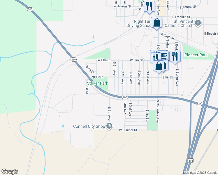 map of restaurants, bars, coffee shops, grocery stores, and more near 775 South 5th Avenue in Othello