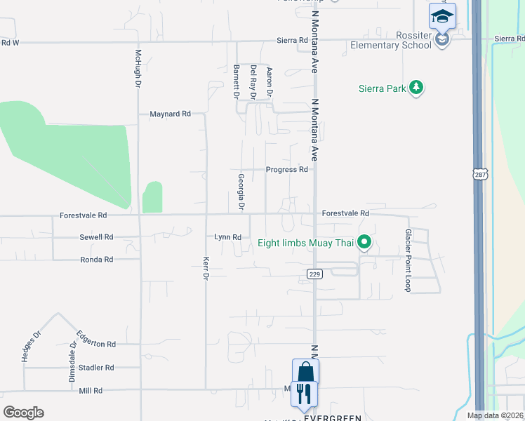 map of restaurants, bars, coffee shops, grocery stores, and more near 1075 Forestvale Road in Helena