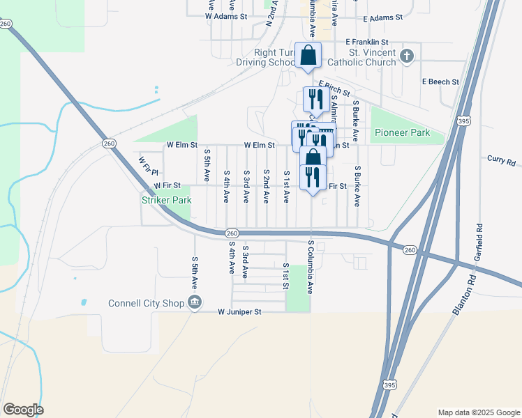 map of restaurants, bars, coffee shops, grocery stores, and more near 775 South 2nd Avenue in Othello