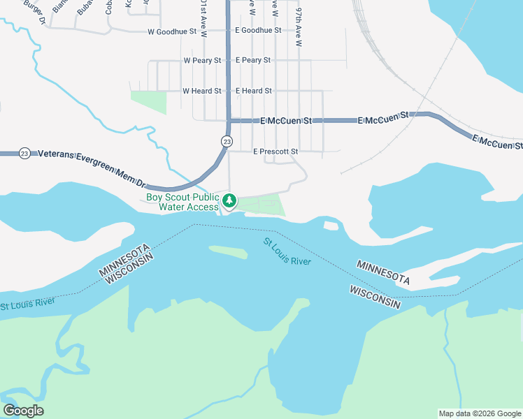 map of restaurants, bars, coffee shops, grocery stores, and more near 9902 Hudson Boulevard in Duluth