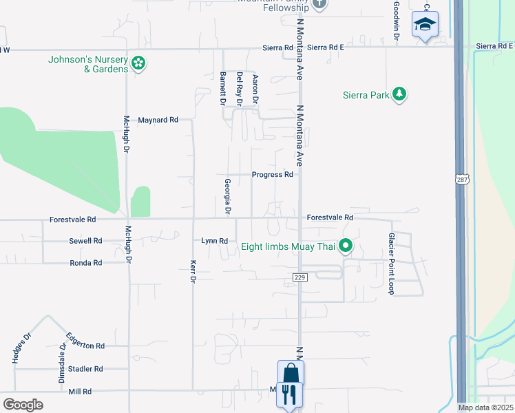 map of restaurants, bars, coffee shops, grocery stores, and more near 5501 Carolina Drive in Helena