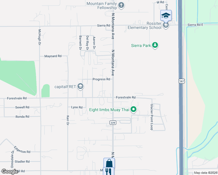 map of restaurants, bars, coffee shops, grocery stores, and more near 5568-5570 North Montana Avenue in Helena