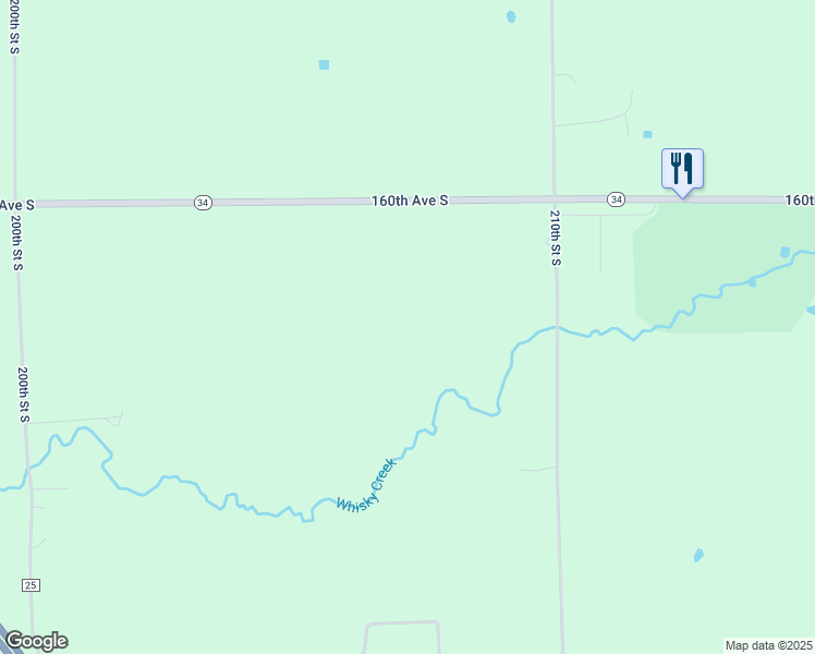 map of restaurants, bars, coffee shops, grocery stores, and more near 16215 210th Street South in Barnesville