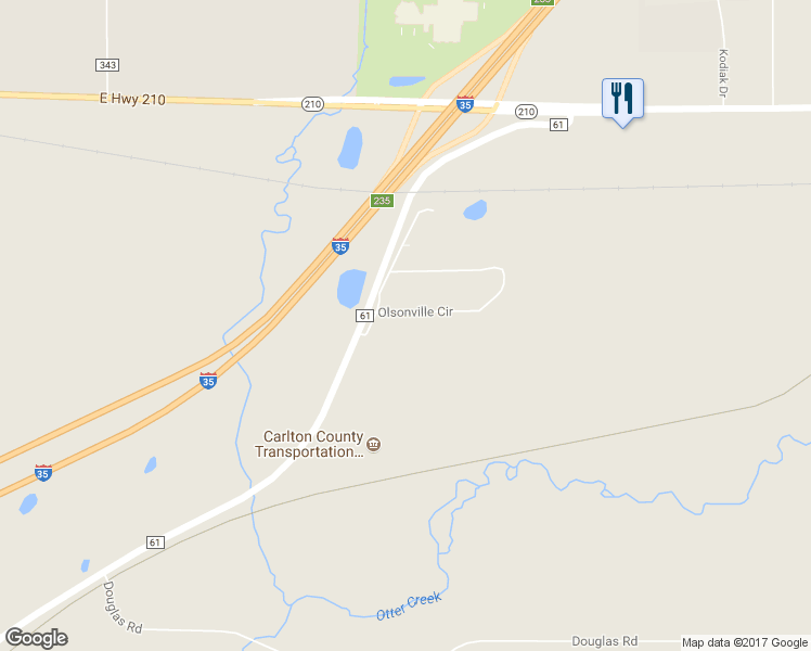 map of restaurants, bars, coffee shops, grocery stores, and more near 1731 Olsonville Circle in Carlton