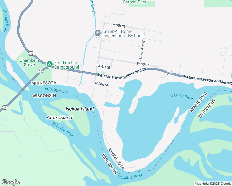 map of restaurants, bars, coffee shops, grocery stores, and more near 12907 West 1st Street in Duluth