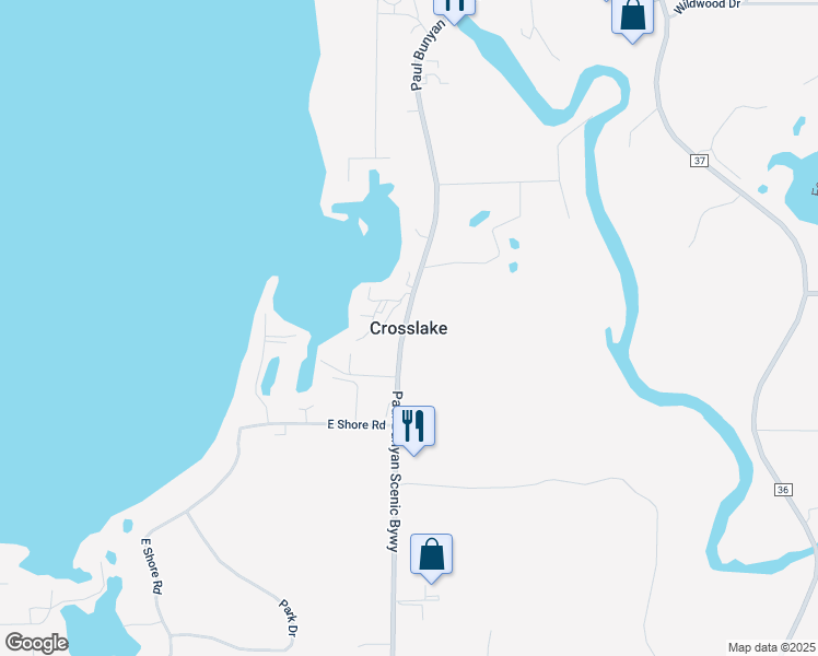 map of restaurants, bars, coffee shops, grocery stores, and more near in Crosslake