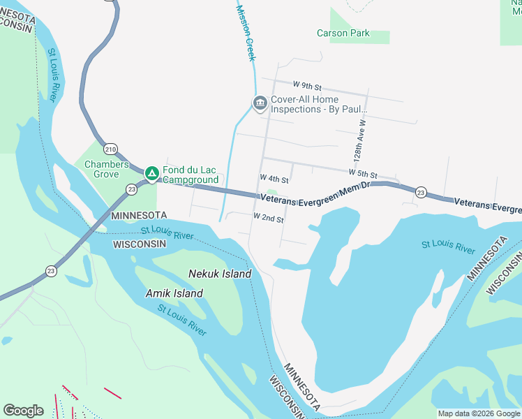 map of restaurants, bars, coffee shops, grocery stores, and more near 101 131st Avenue West in Duluth