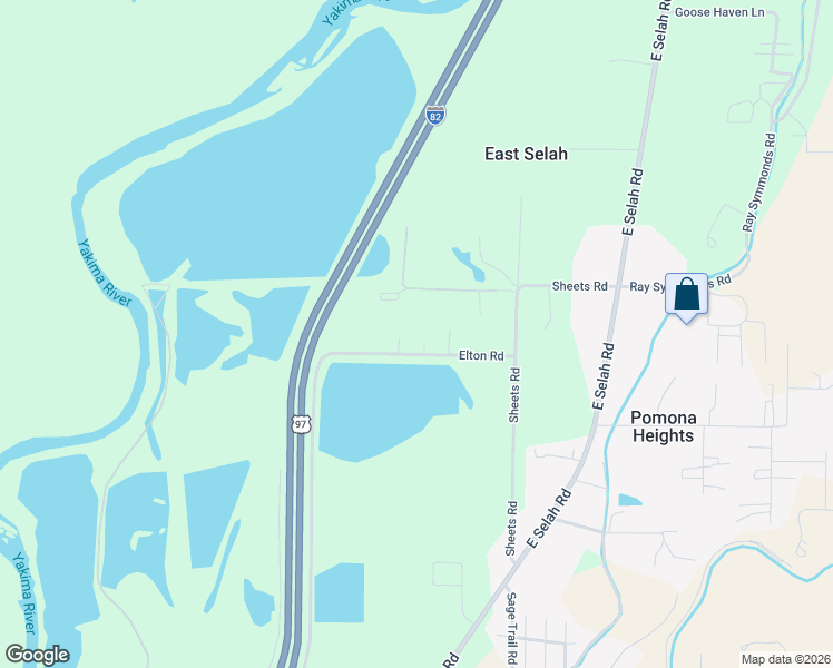 map of restaurants, bars, coffee shops, grocery stores, and more near 522 Sheets Rd in Yakima