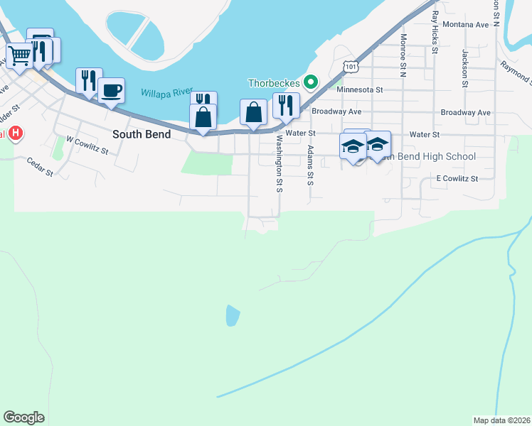 map of restaurants, bars, coffee shops, grocery stores, and more near 3rd Street in South Bend