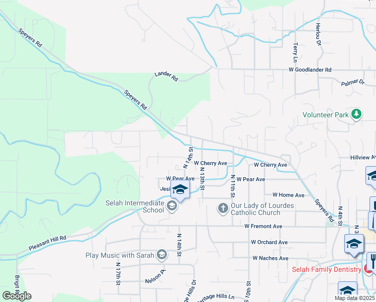map of restaurants, bars, coffee shops, grocery stores, and more near 608 N 14th St in Selah