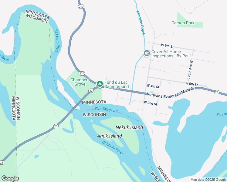 map of restaurants, bars, coffee shops, grocery stores, and more near 13308 West 3rd Street in Duluth