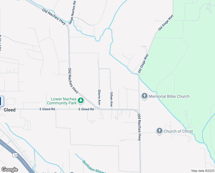 map of restaurants, bars, coffee shops, grocery stores, and more near 170 Urban Ave in Naches