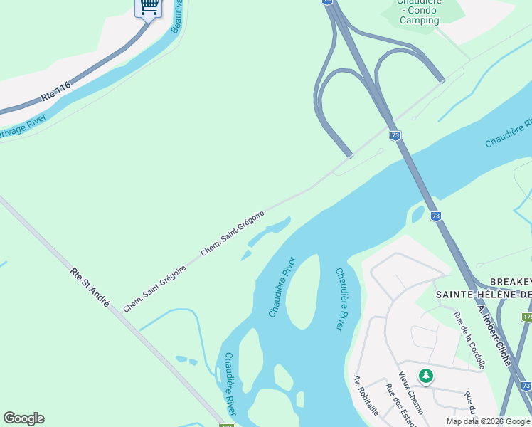 map of restaurants, bars, coffee shops, grocery stores, and more near 264 Chemin Saint-Grégoire in Lévis