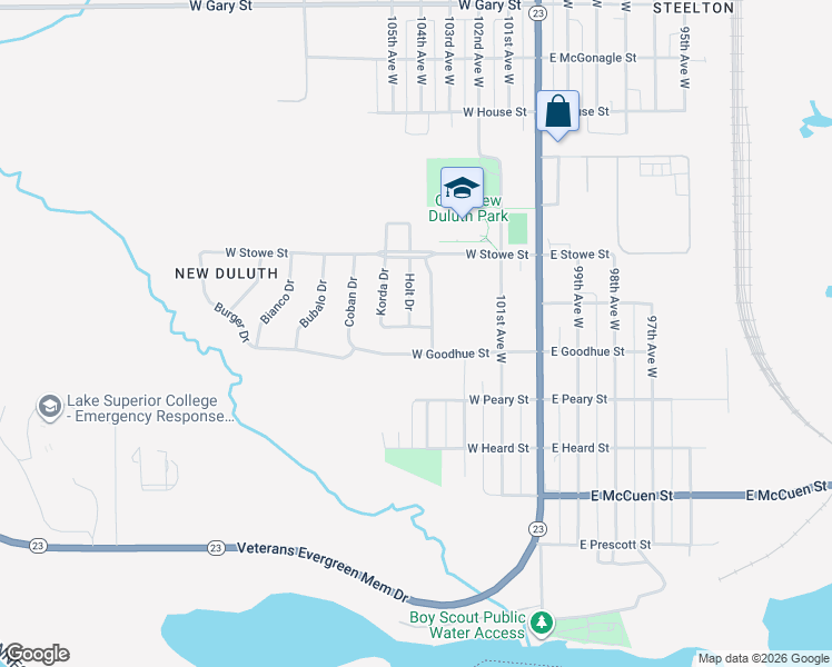 map of restaurants, bars, coffee shops, grocery stores, and more near 12-98 Griak Drive Annex in Duluth
