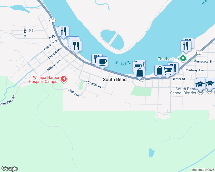map of restaurants, bars, coffee shops, grocery stores, and more near 209 Ferry Street in South Bend