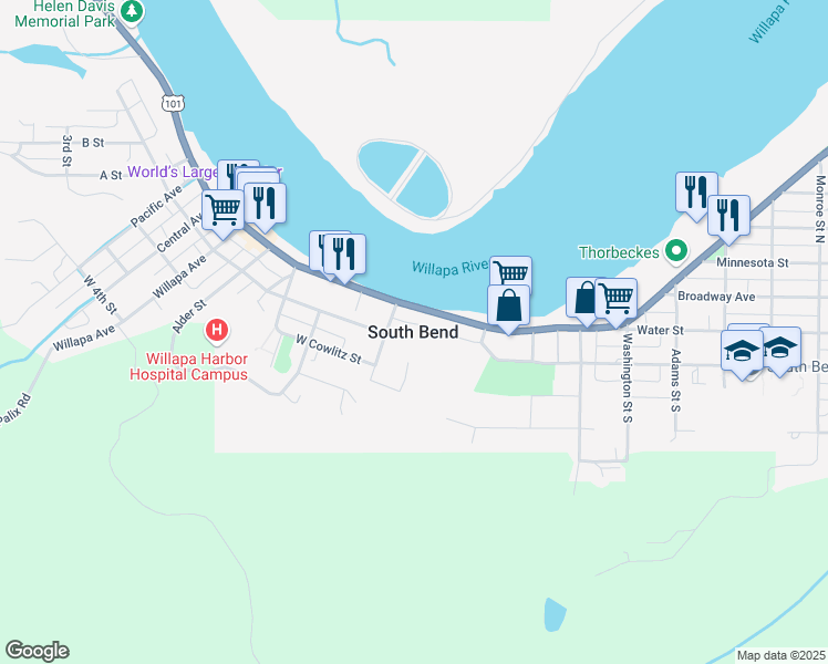 map of restaurants, bars, coffee shops, grocery stores, and more near in South Bend