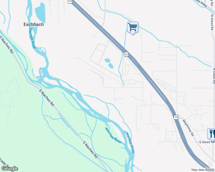 map of restaurants, bars, coffee shops, grocery stores, and more near 240 el Rio Dr in Yakima