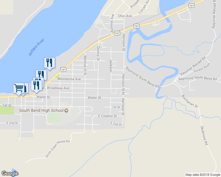 map of restaurants, bars, coffee shops, grocery stores, and more near 700 Broadway Avenue in South Bend