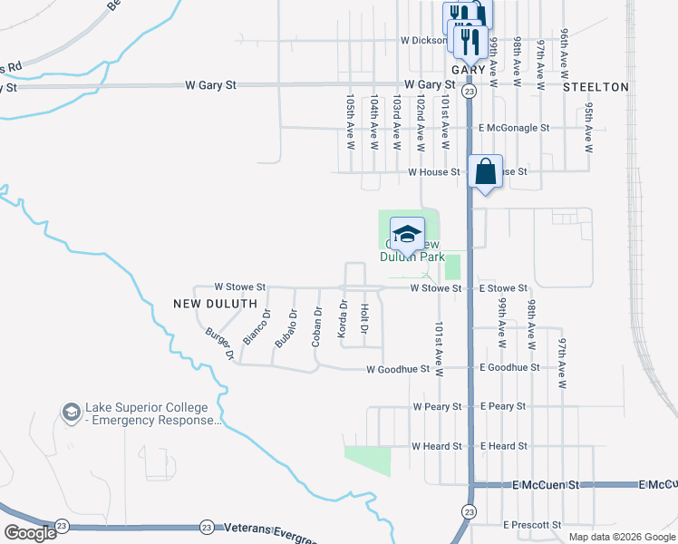 map of restaurants, bars, coffee shops, grocery stores, and more near 12 Korda Drive in Duluth