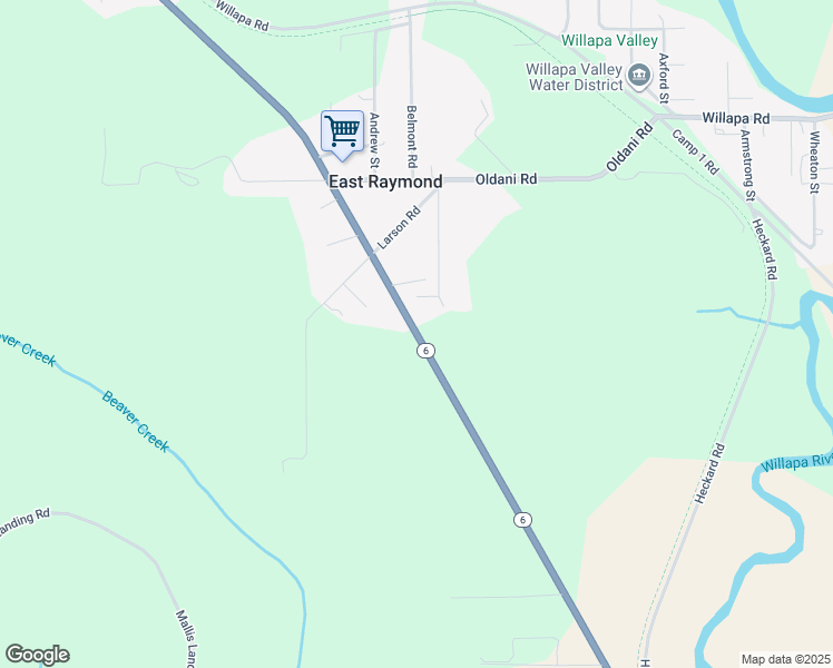 map of restaurants, bars, coffee shops, grocery stores, and more near 391 Washington 6 in Raymond