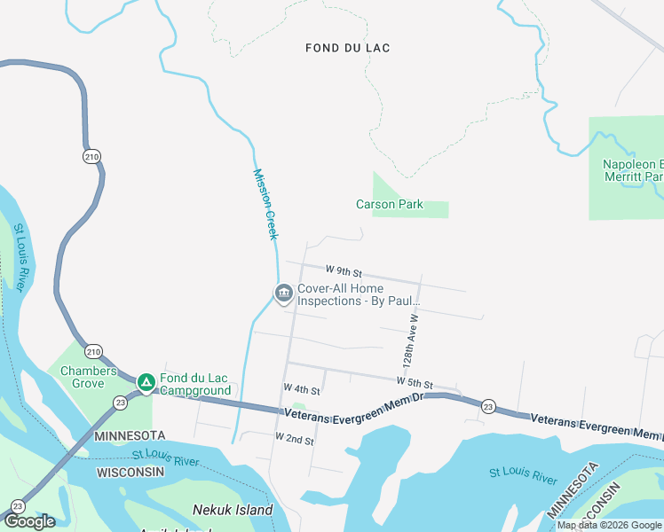 map of restaurants, bars, coffee shops, grocery stores, and more near 13006 West 9th Street in Duluth