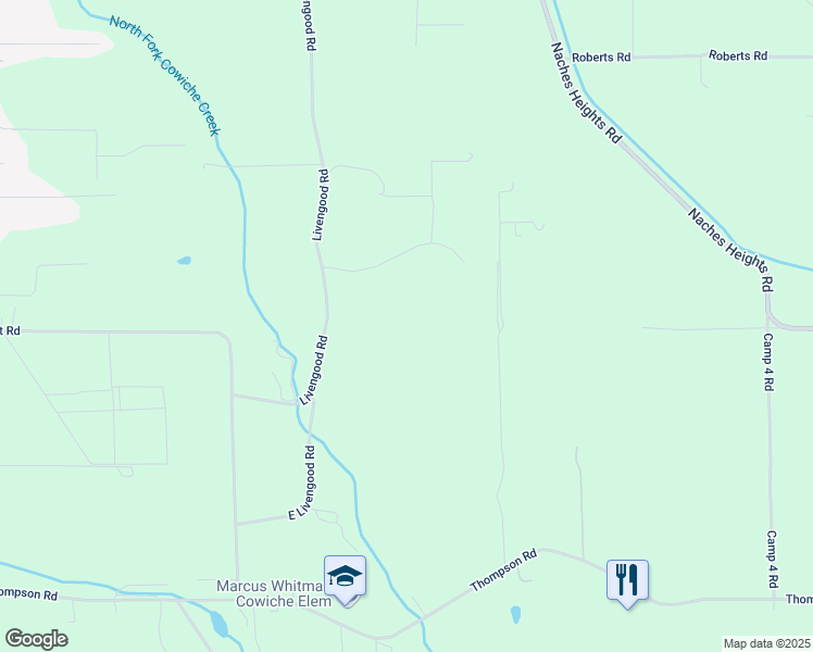 map of restaurants, bars, coffee shops, grocery stores, and more near 395 Livengood Road in Cowiche