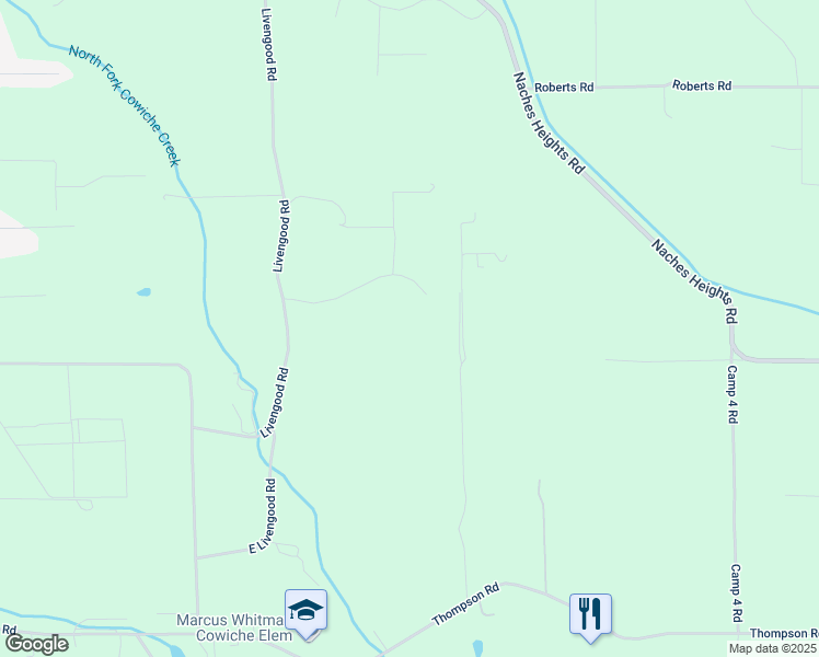 map of restaurants, bars, coffee shops, grocery stores, and more near 395 Livengood Road in Cowiche