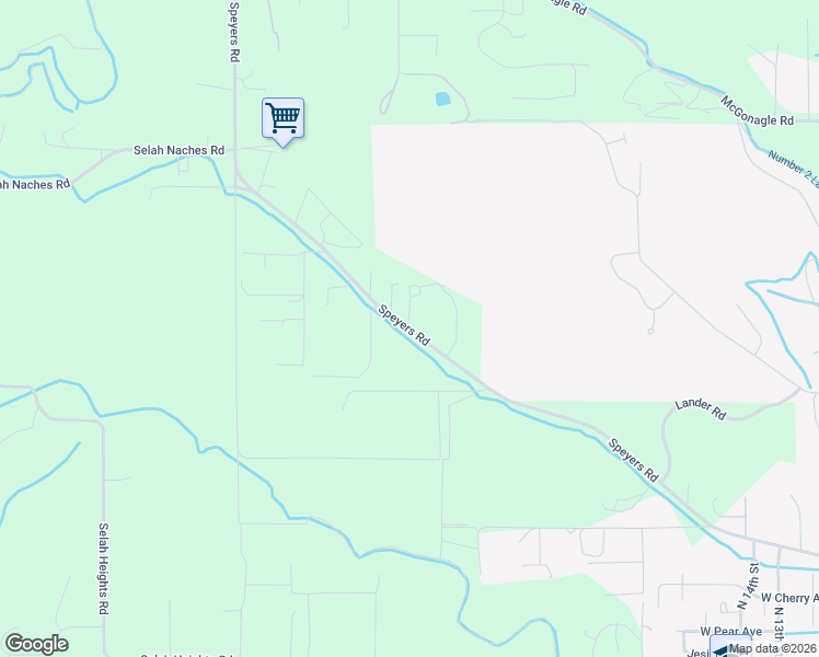 map of restaurants, bars, coffee shops, grocery stores, and more near 2176 Speyers Road in Selah