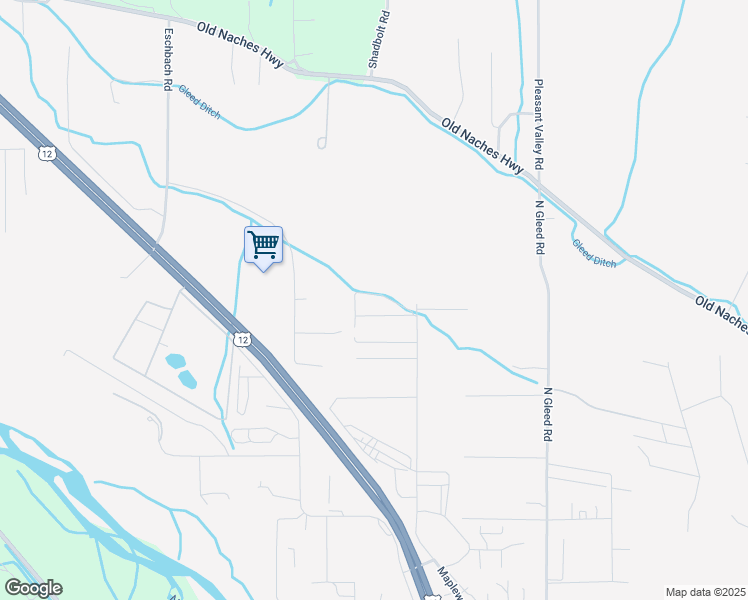 map of restaurants, bars, coffee shops, grocery stores, and more near 500 Hall Road in Yakima