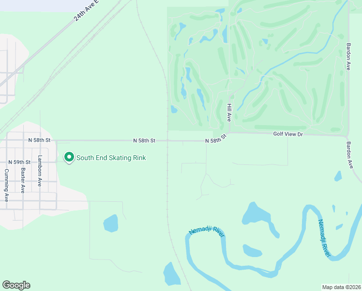 map of restaurants, bars, coffee shops, grocery stores, and more near 301 North 58th Street in Superior