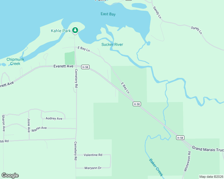 map of restaurants, bars, coffee shops, grocery stores, and more near 22595 County Road H-58 in Grand Marais