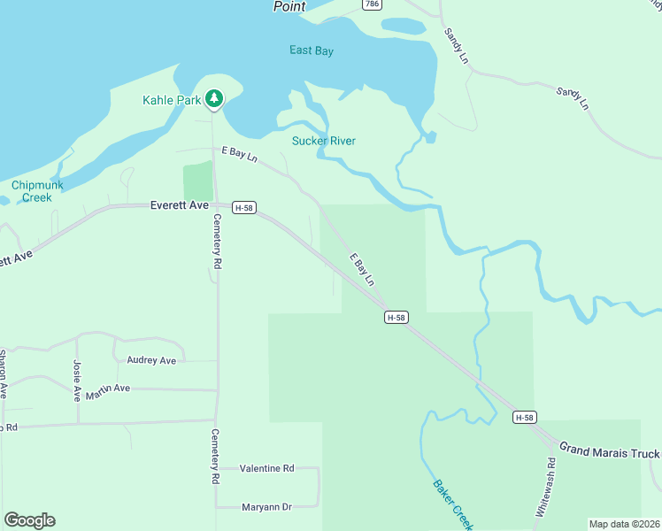 map of restaurants, bars, coffee shops, grocery stores, and more near 22595 County Road H-58 in Grand Marais