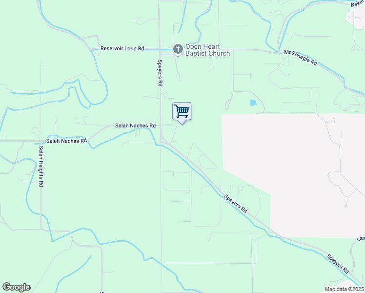 map of restaurants, bars, coffee shops, grocery stores, and more near 2451 Speyers Road in Selah