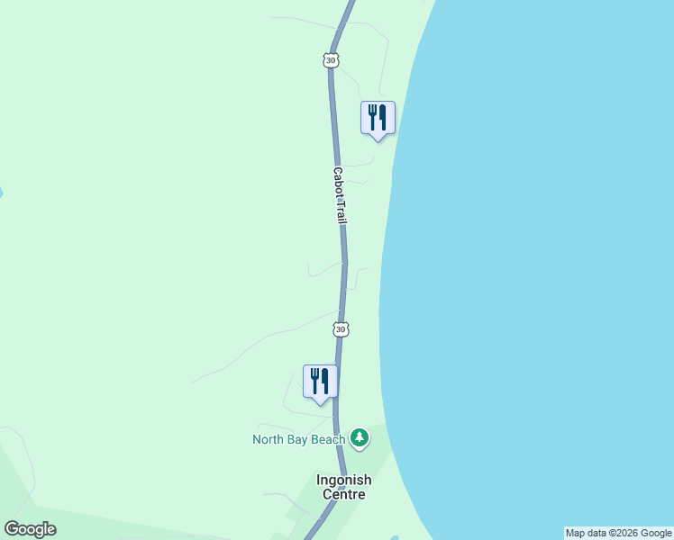 map of restaurants, bars, coffee shops, grocery stores, and more near 36996 Cabot Trail in Ingonish Beach